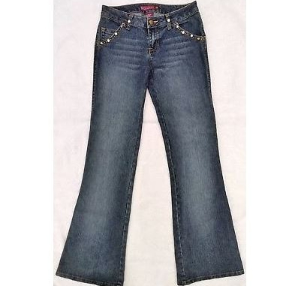 SO Jeans Boot Cut Flare Rhinestones Studs